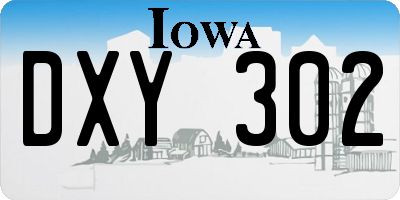IA license plate DXY302
