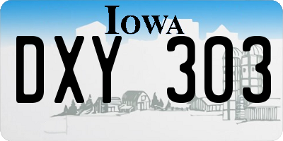 IA license plate DXY303