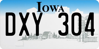 IA license plate DXY304