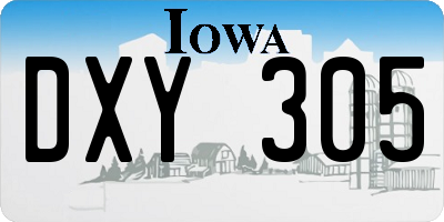 IA license plate DXY305