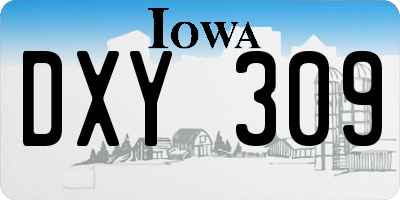 IA license plate DXY309