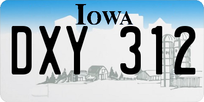 IA license plate DXY312