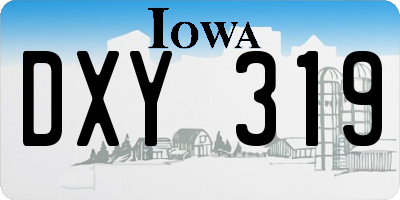 IA license plate DXY319