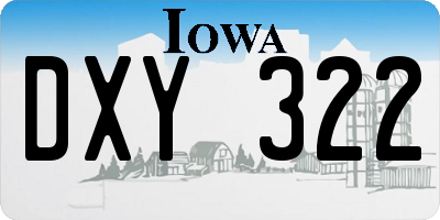 IA license plate DXY322