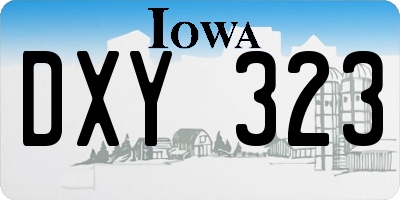 IA license plate DXY323