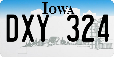 IA license plate DXY324