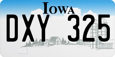 IA license plate DXY325