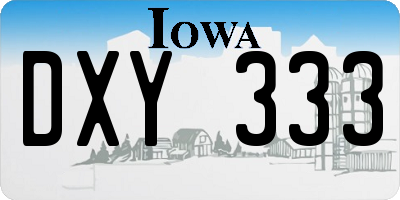IA license plate DXY333