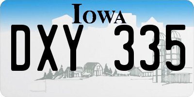 IA license plate DXY335