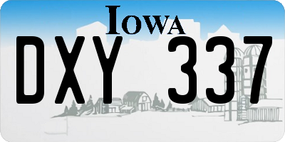 IA license plate DXY337