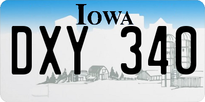 IA license plate DXY340
