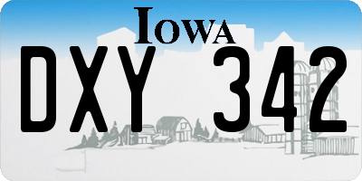 IA license plate DXY342