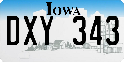 IA license plate DXY343