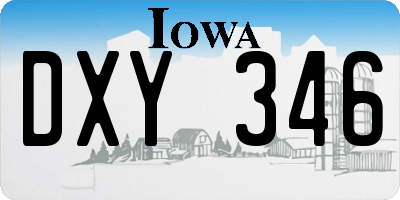 IA license plate DXY346