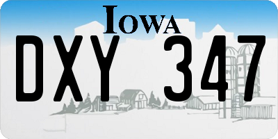 IA license plate DXY347