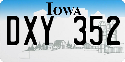 IA license plate DXY352