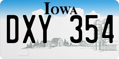 IA license plate DXY354