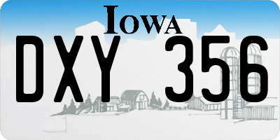 IA license plate DXY356