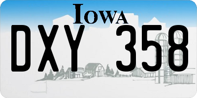 IA license plate DXY358