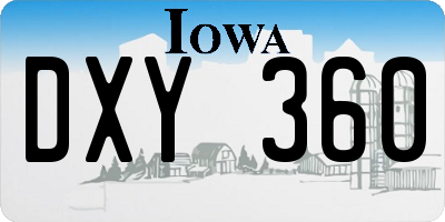 IA license plate DXY360