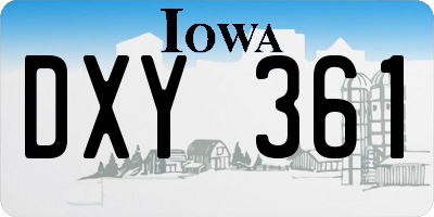 IA license plate DXY361