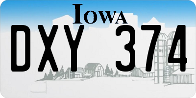 IA license plate DXY374