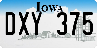 IA license plate DXY375