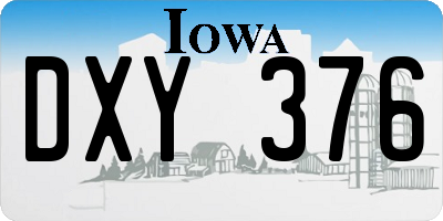 IA license plate DXY376
