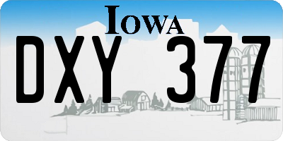 IA license plate DXY377