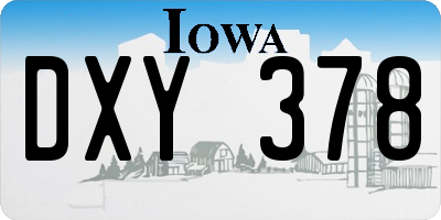 IA license plate DXY378