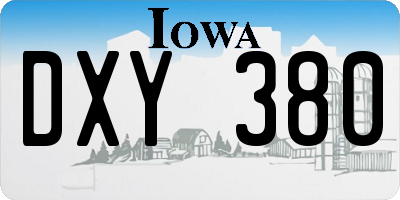 IA license plate DXY380