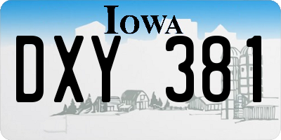 IA license plate DXY381