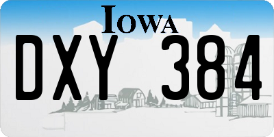 IA license plate DXY384