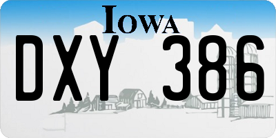 IA license plate DXY386