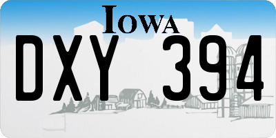 IA license plate DXY394