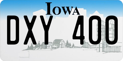 IA license plate DXY400