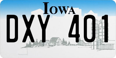 IA license plate DXY401