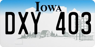 IA license plate DXY403