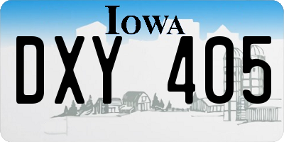 IA license plate DXY405