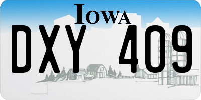 IA license plate DXY409