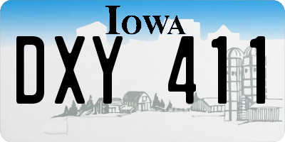 IA license plate DXY411