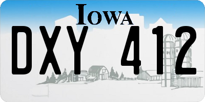 IA license plate DXY412