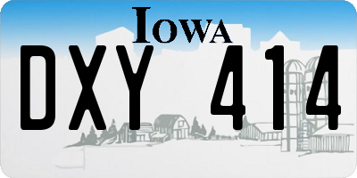 IA license plate DXY414