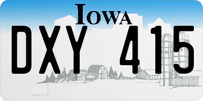 IA license plate DXY415