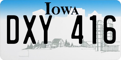 IA license plate DXY416