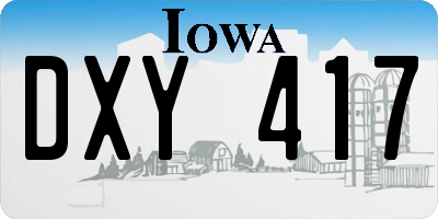 IA license plate DXY417