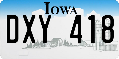 IA license plate DXY418