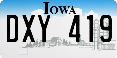 IA license plate DXY419
