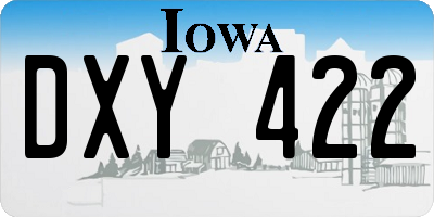 IA license plate DXY422