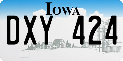 IA license plate DXY424